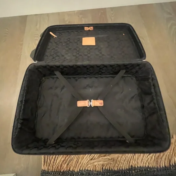 Coach Wheeled Carry-On in Black Canvas with Signature Logo Interior - Picture 10 of 17